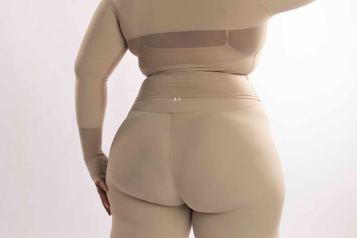 Bahati Crossover Full - Length Leggings in Taupe - MoldMe By Molly