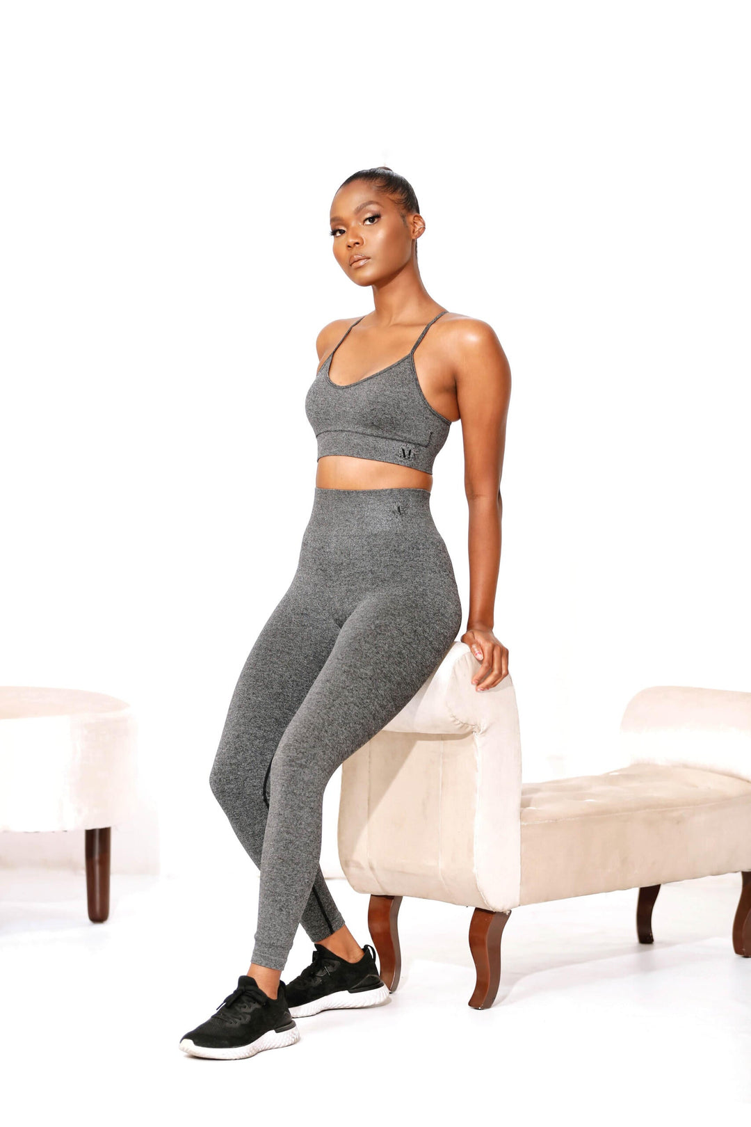 Top Thick Grey Tights Dark Grey Seamless High-Waisted Leggings